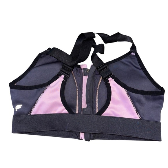 Fabletics Zoe High Support Sports Bra Gray Pink Women’s M Workout CrossFit Run - Picture 2 of 12